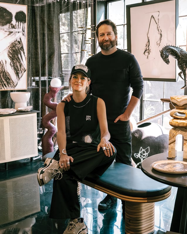 Bomboti co-owners Regina Galvanduque and Andrés Mier y Terán pose in their shop.