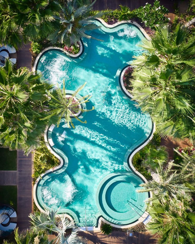 An overhead view of the pool at Zadún, A Ritz-Carlton Reserve, in Los Cabos.