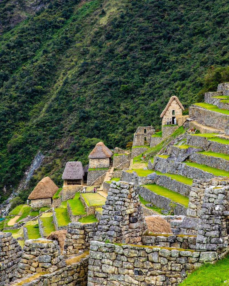 A steep incline at Machu Picchu. 